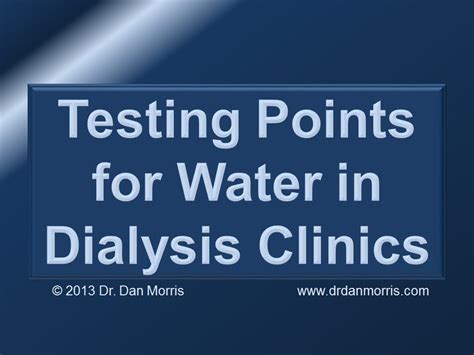 renal dialysis water quality check